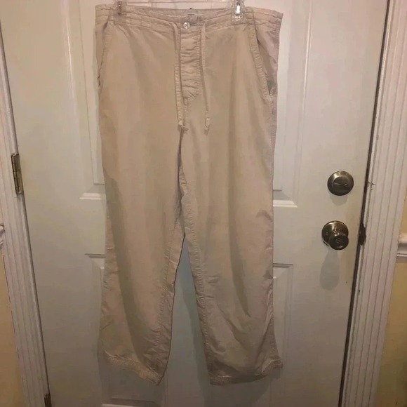 Gap drawstring tan pants sz sm - Picture 2 of 6